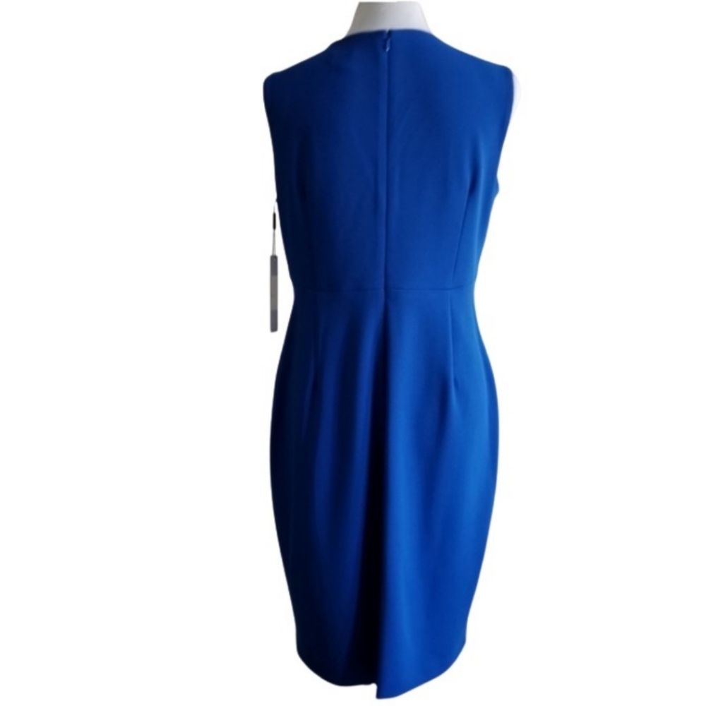 🆕️⬇️Calvin Klein Capri Blue V-neck Tie Sheath Dress - Picture 8 of 13